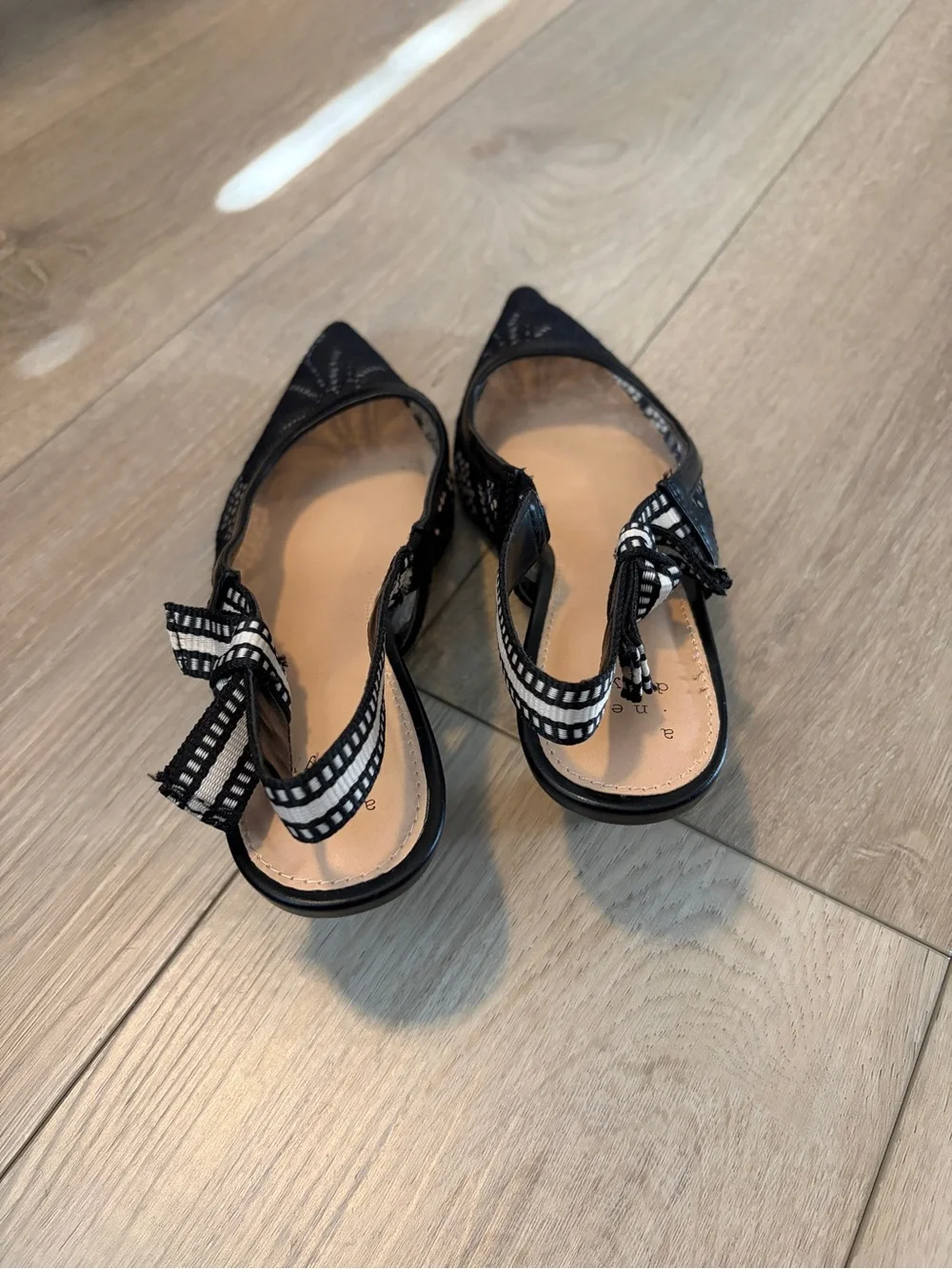 a new day Black Lace Annette Slingback Kitten Heel Pump Size 6.5
